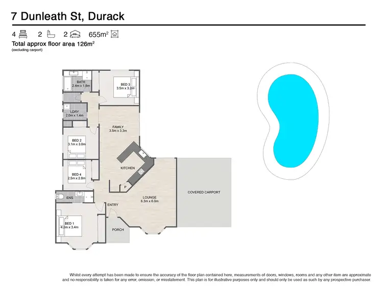 Floorplan of Homely house listing, 7 Dunleath Street, Durack QLD 4077
