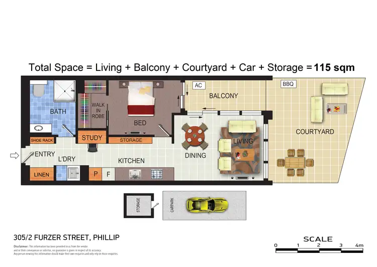 Floorplan of Homely apartment listing, 305/2 Furzer Street, Phillip ACT 2606