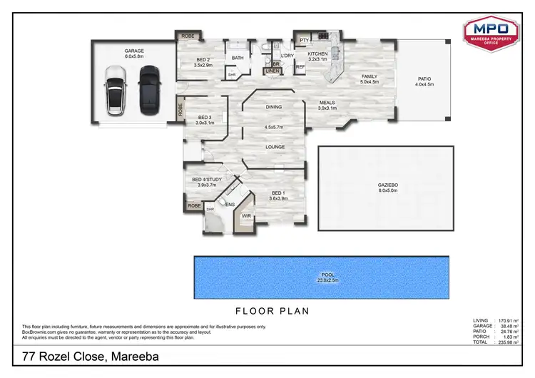 Floorplan of Homely house listing, 77 Rozel Close, Mareeba QLD 4880