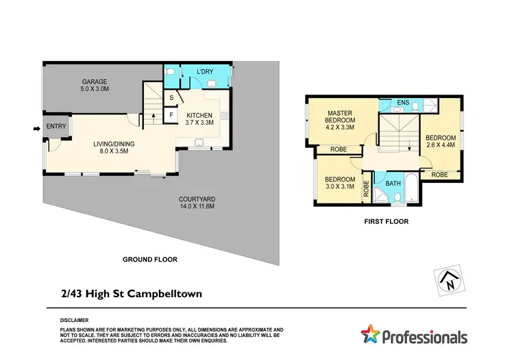 Floorplan of Homely townhouse listing, 2/43 High Street, Campbelltown NSW 2560