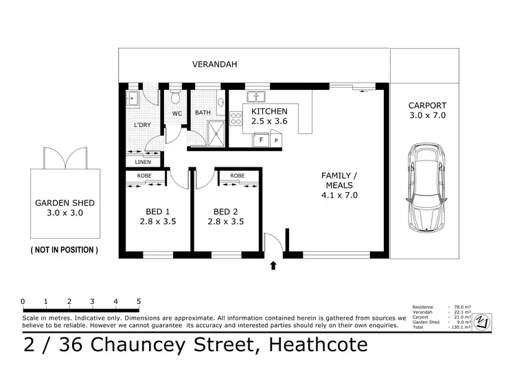 Floorplan of Homely townhouse listing, 2/36 Chauncey Street, Heathcote VIC 3523