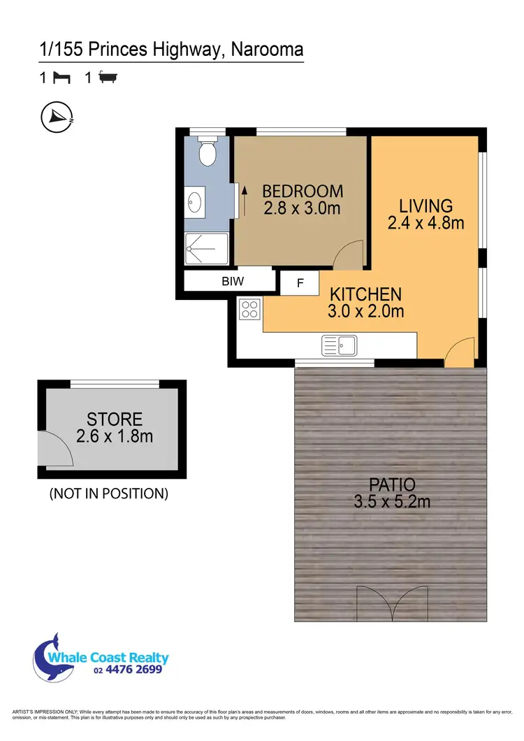 Floorplan of Homely unit listing, 1/155 Princes Highway, Narooma NSW 2546