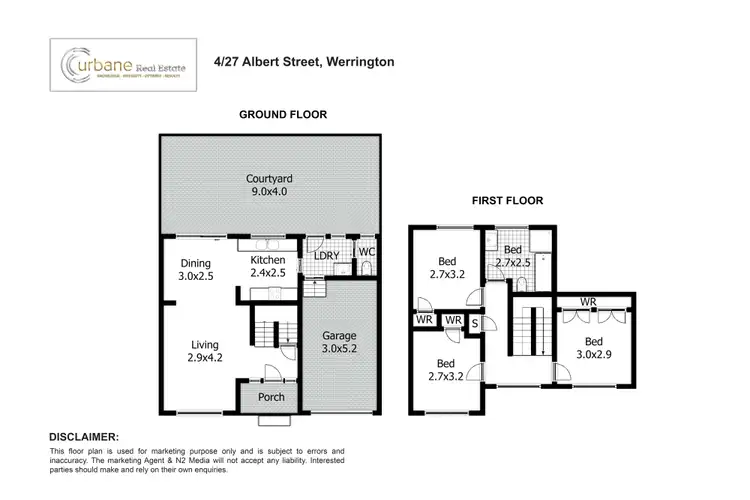 Floorplan of Homely townhouse listing, 4/27-29 Albert Street, Werrington NSW 2747