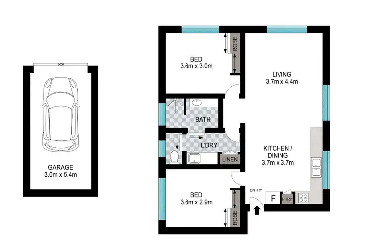 Floorplan of Homely unit listing, 3/70 Pearl Street, Kingscliff NSW 2487