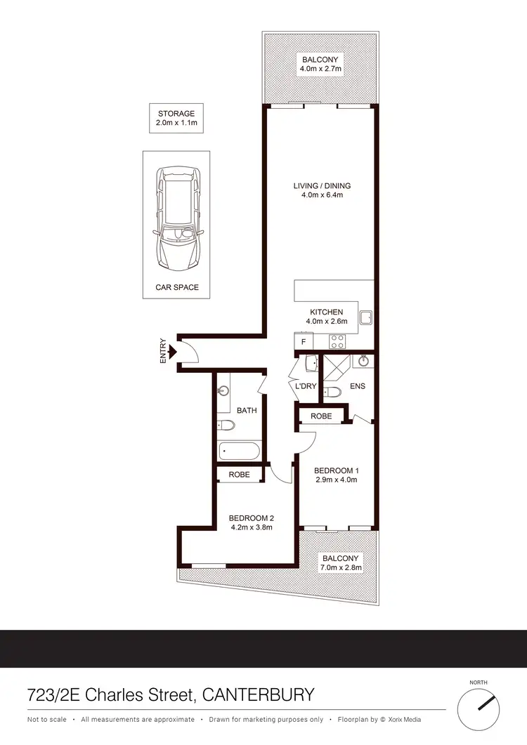Floorplan of Homely apartment listing, 723/2E Charles St, Canterbury NSW 2193