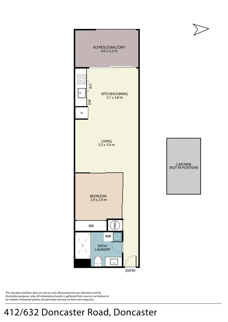 Floorplan of Homely apartment listing, 412/632 Doncaster Road, Doncaster VIC 3108