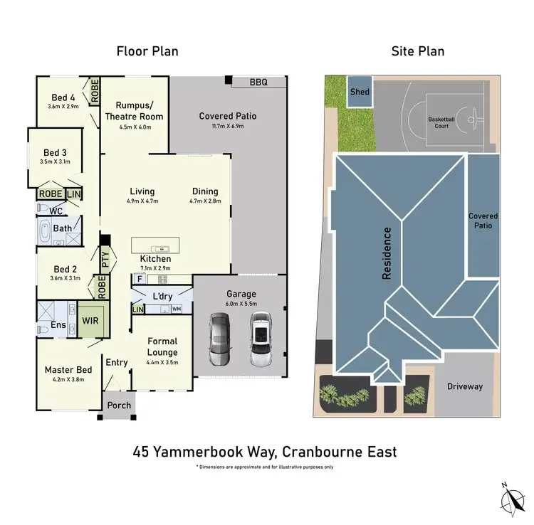 Floorplan of Homely house listing, 45 Yammerbook Way, Cranbourne East VIC 3977