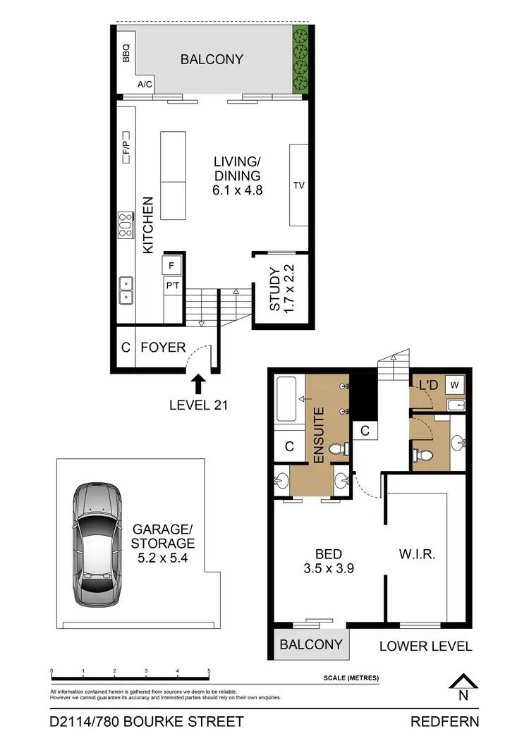 Floorplan of Homely apartment listing, D2114/780 Bourke Street, Redfern NSW 2016