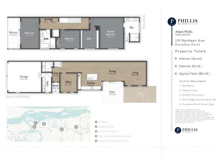 Floorplan of Homely townhouse listing, 1/9 Nankeen Avenue, Paradise Point QLD 4216