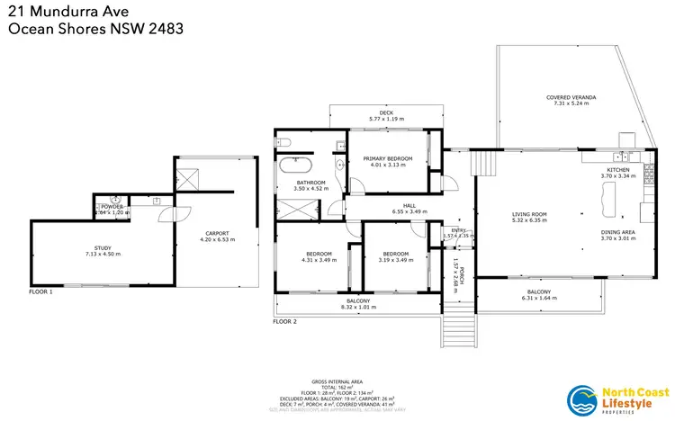 Floorplan of Homely house listing, 21 Mundurra Avenue, Ocean Shores NSW 2483