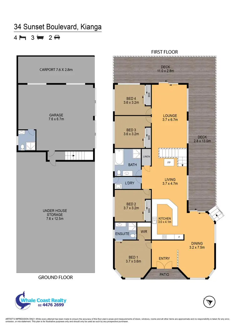 Floorplan of Homely house listing, 34 Sunset Boulevard, Kianga NSW 2546