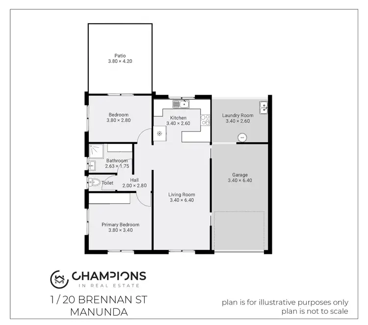 Floorplan of Homely unit listing, 1/20 Brennan Street, Manunda QLD 4870