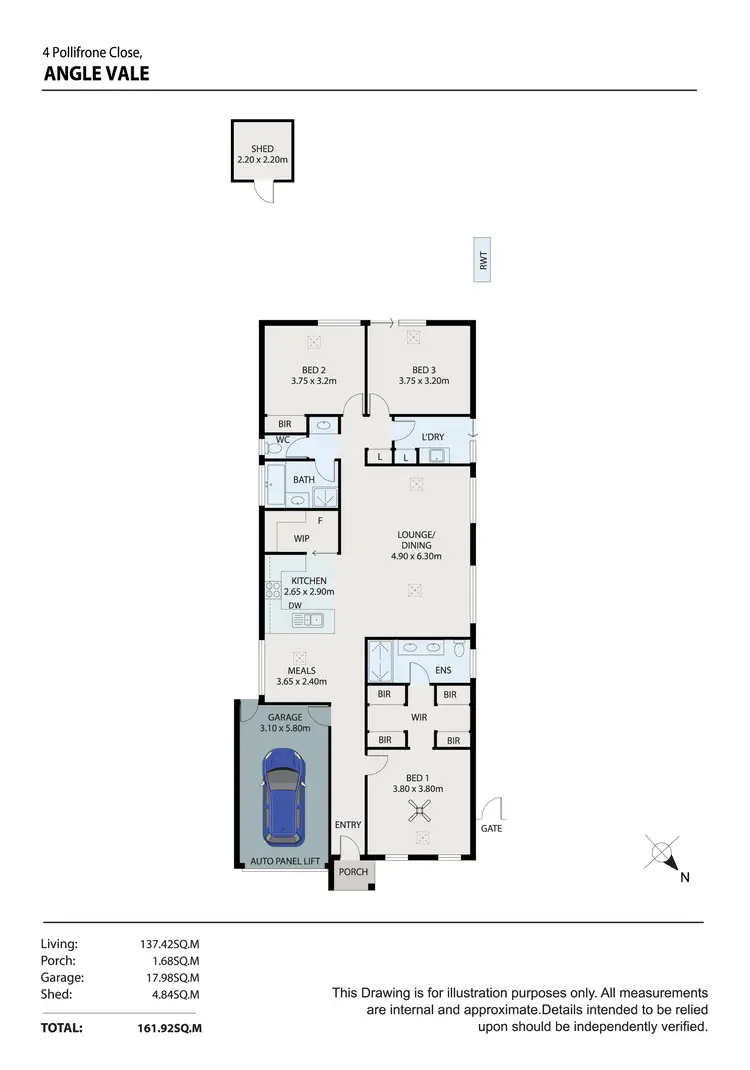 Floorplan of Homely house listing, 4 POLLIFRONE CLOSE, Angle Vale SA 5117