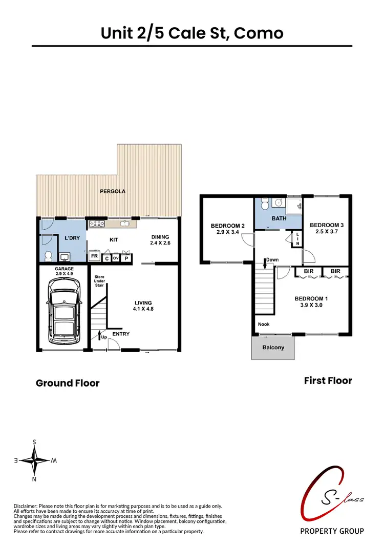 Floorplan of Homely townhouse listing, 2/5 Cale Street, Como WA 6152