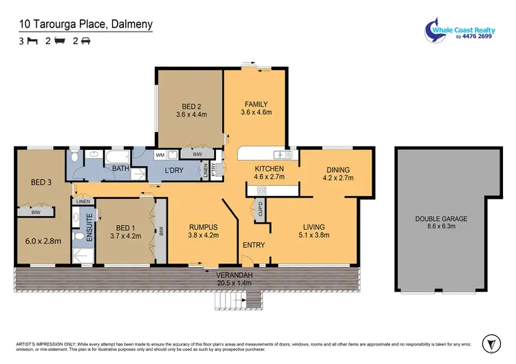 Floorplan of Homely house listing, 10 TAROURGA PLACE, Dalmeny NSW 2546