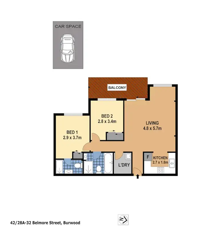 Floorplan of Homely apartment listing, 42/28a-32 Belmore St, Burwood NSW 2134