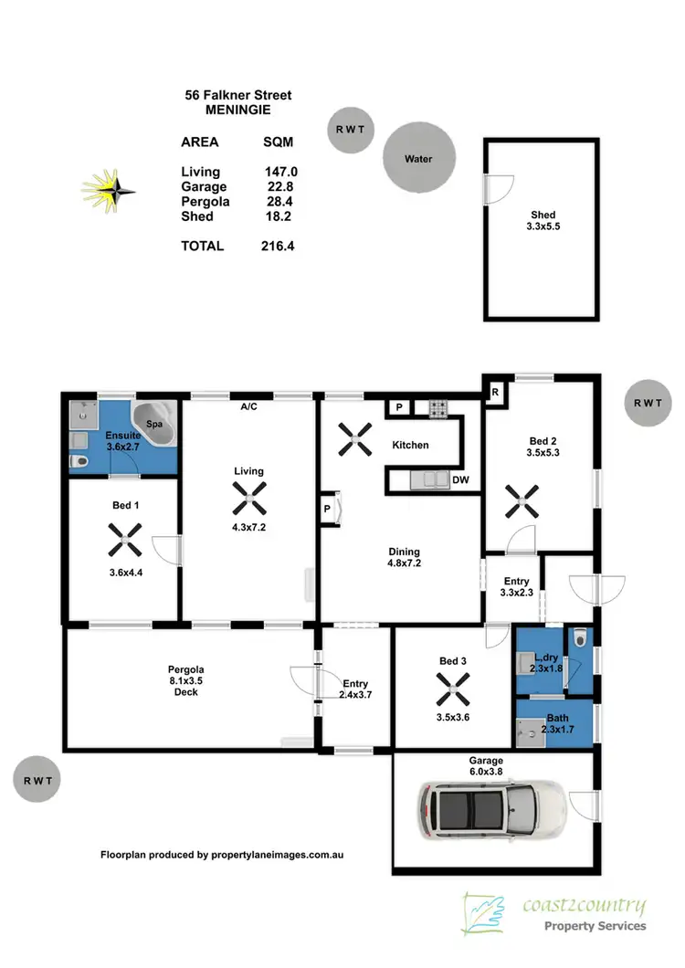 Floorplan of Homely house listing, 56 Falkner Street, Meningie SA 5264