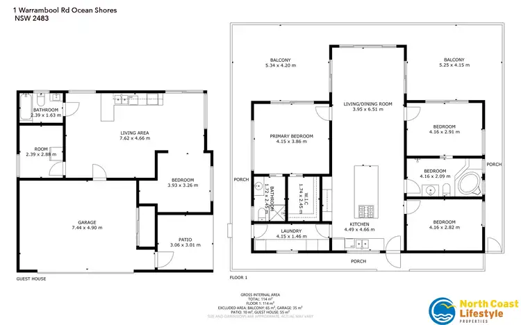 Floorplan of Homely house listing, 1 Warrambool Road, Ocean Shores NSW 2483