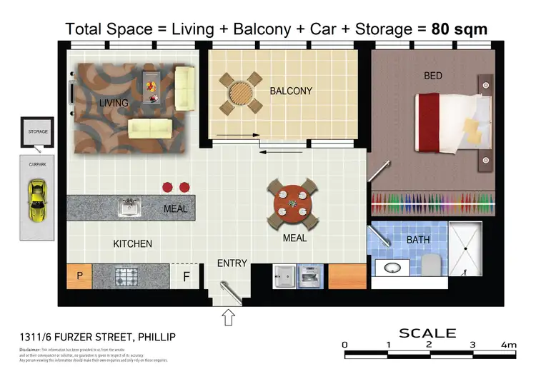Floorplan of Homely apartment listing, 1311/6 Furzer Street, Phillip ACT 2606