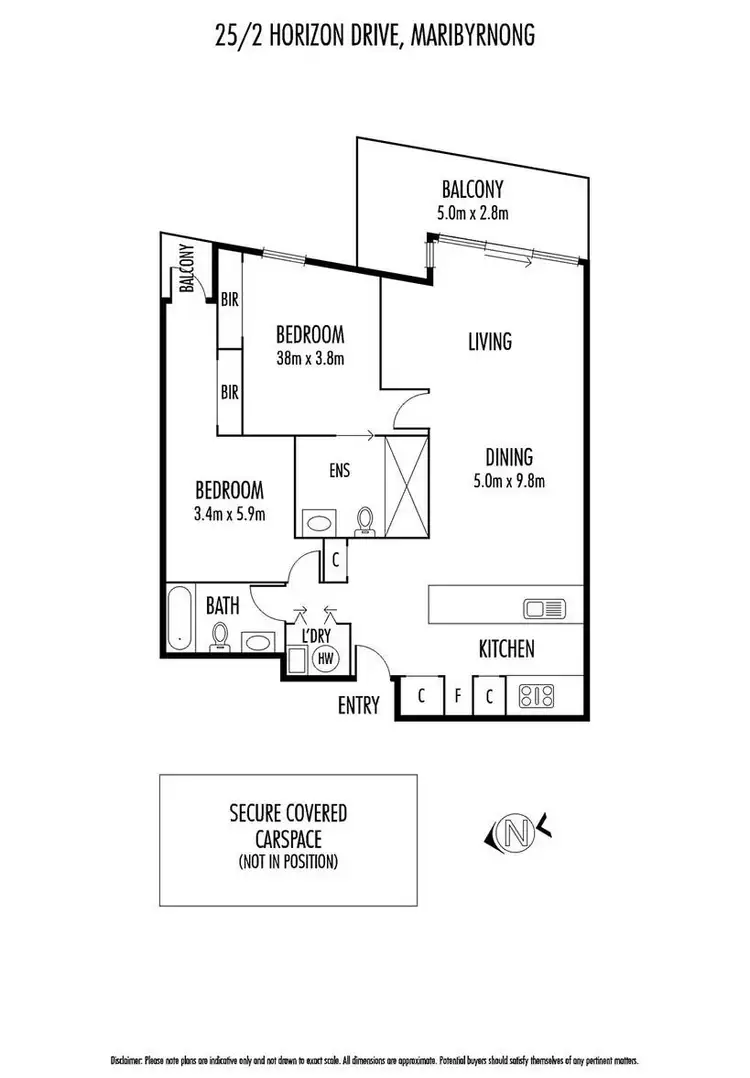 Floorplan of Homely apartment listing, 25/2 HORIZON DRIVE, Maribyrnong VIC 3032