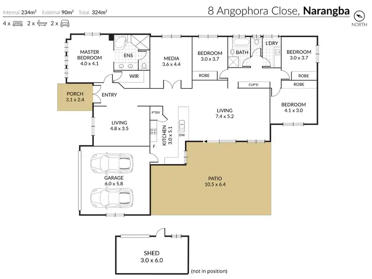Floorplan of Homely house listing, 8 Angophora Close, Narangba QLD 4504