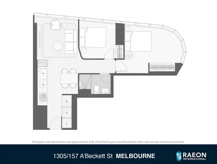 Floorplan of Homely apartment listing, 1305/157 A'Beckett Street, Melbourne VIC 3000