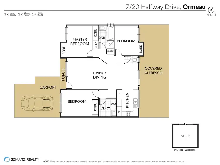 Floorplan of Homely semi-detached listing, 7/20 Halfway Drive, Ormeau QLD 4208