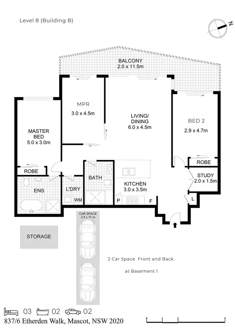 Floorplan of Homely apartment listing, 837/6 Etherden Walk, Mascot NSW 2020