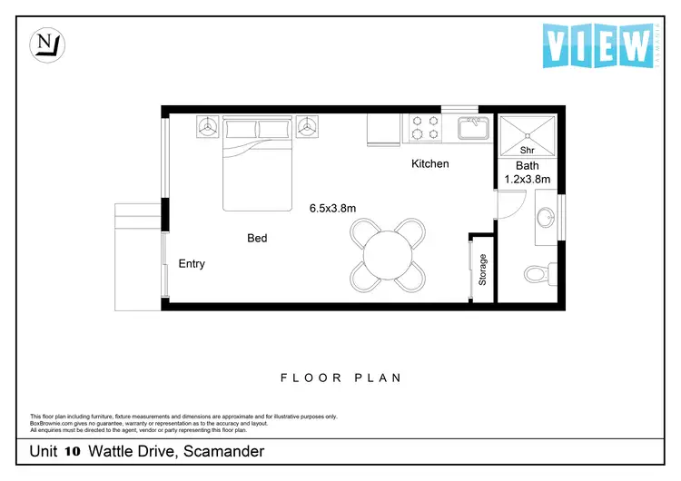 Floorplan of Homely studio listing, 10/6 Wattle Drive, Scamander TAS 7215