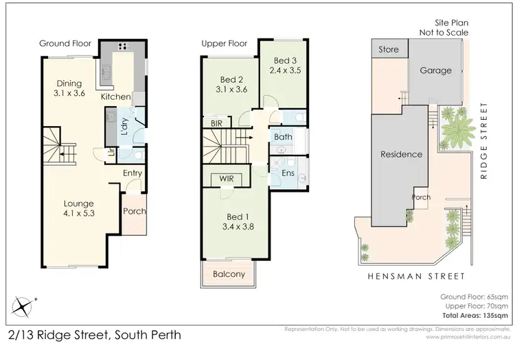 Floorplan of Homely townhouse listing, 2/13 Ridge Street, South Perth WA 6151