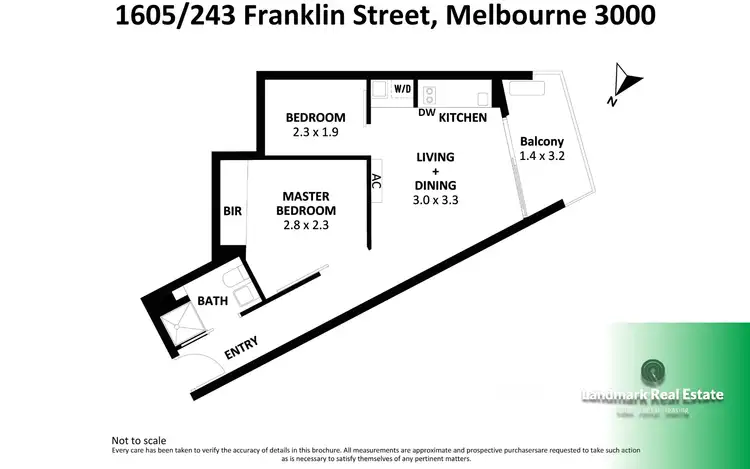 Floorplan of Homely apartment listing, 1605/243 Franklin Street, Melbourne VIC 3000