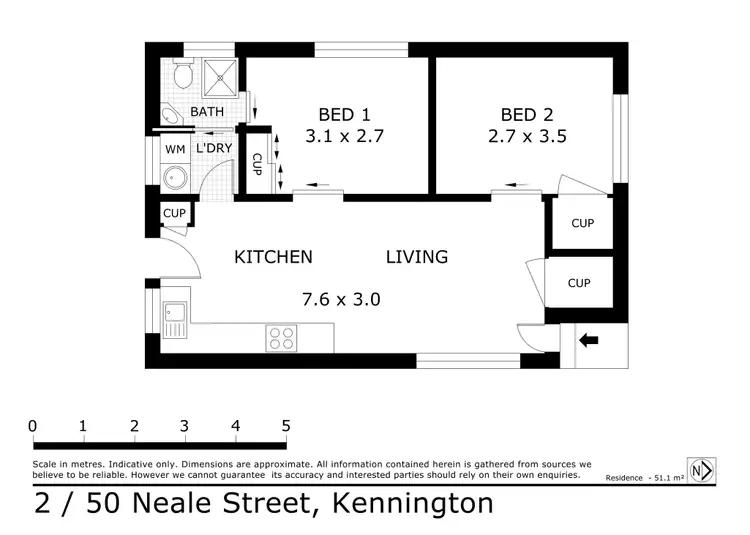 Floorplan of Homely unit listing, 2/50 Neale Street, Kennington VIC 3550