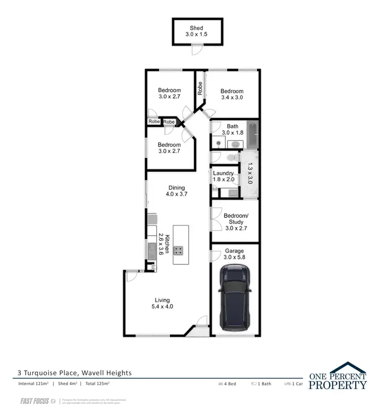 Floorplan of Homely house listing, 3 Turquoise Place, Wavell Heights QLD 4012