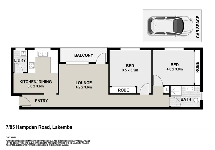 Floorplan of Homely unit listing, 7/85 Hampden Road, Lakemba NSW 2195