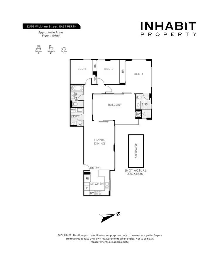 Floorplan of Homely apartment listing, 22/52 Wickham Street, East Perth WA 6004