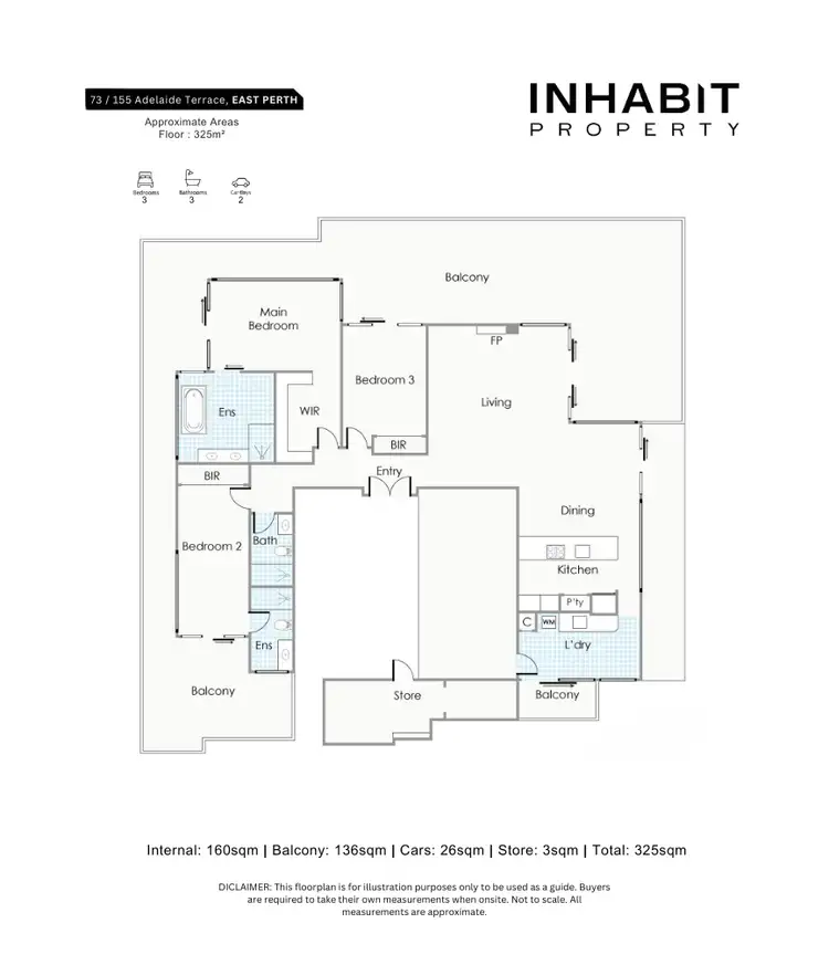 Floorplan of Homely apartment listing, 73/155 Adelaide Terrace, East Perth WA 6004