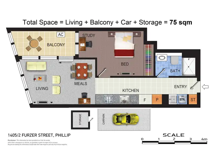 Floorplan of Homely apartment listing, 1405/2 Furzer Street, Phillip ACT 2606