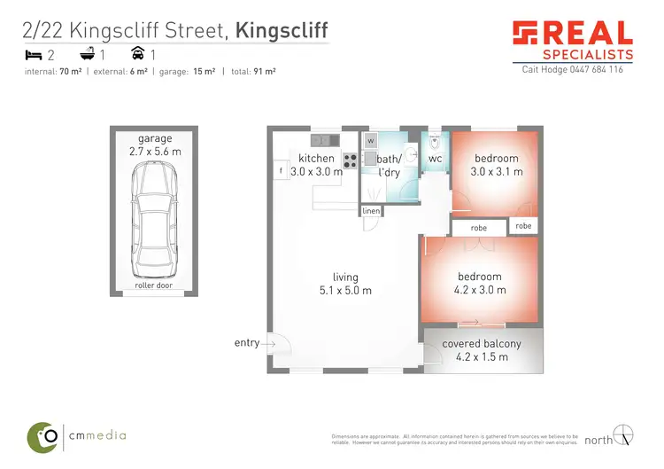 Floorplan of Homely unit listing, 2/22 Kingscliff Street, Kingscliff NSW 2487