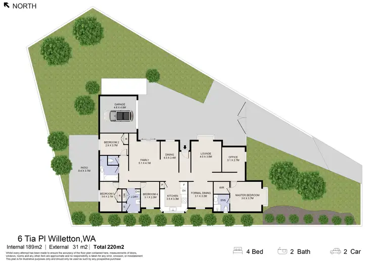 Floorplan of Homely house listing, 6 Tia Place, Willetton WA 6155