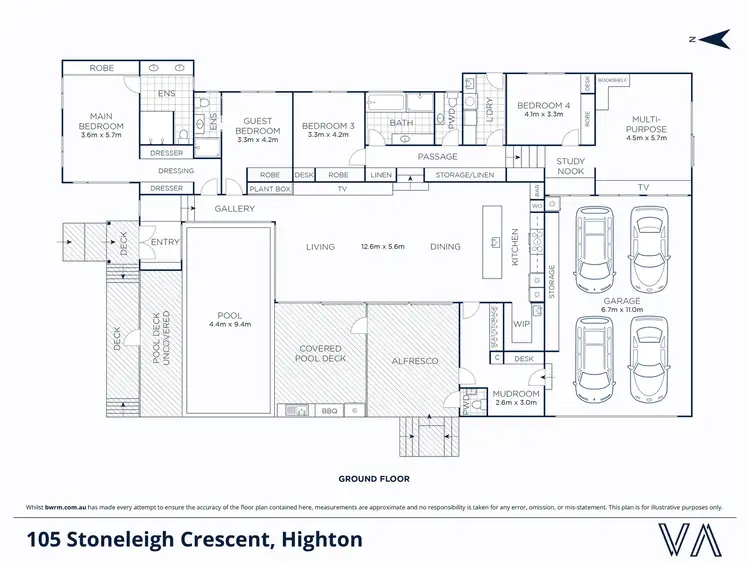 Floorplan of Homely house listing, 105 Stoneleigh Crescent, Highton VIC 3216