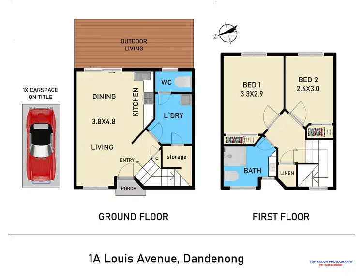 Floorplan of Homely unit listing, 1A Louis Avenue, Dandenong VIC 3175