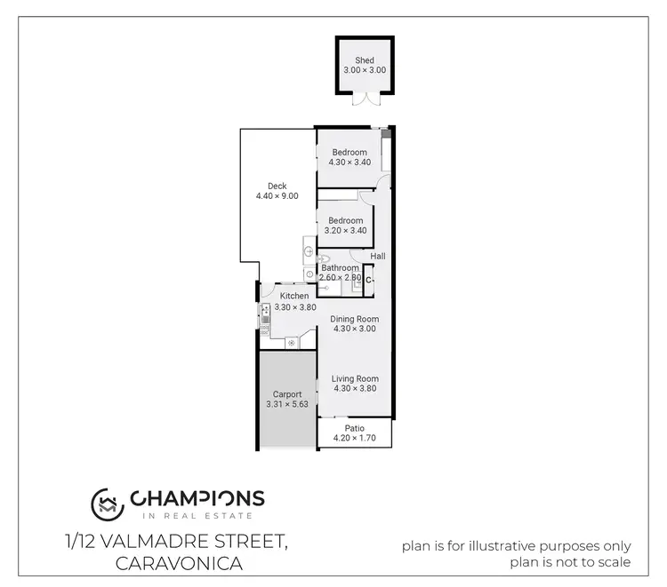 Floorplan of Homely unit listing, 1/12 Valmadre Street, Caravonica QLD 4878