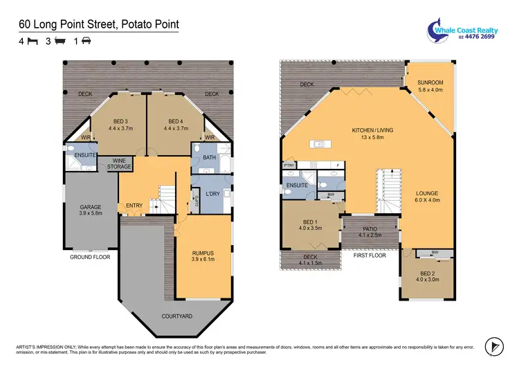 Floorplan of Homely house listing, 60 LONG POINT STREET, Potato Point NSW 2545