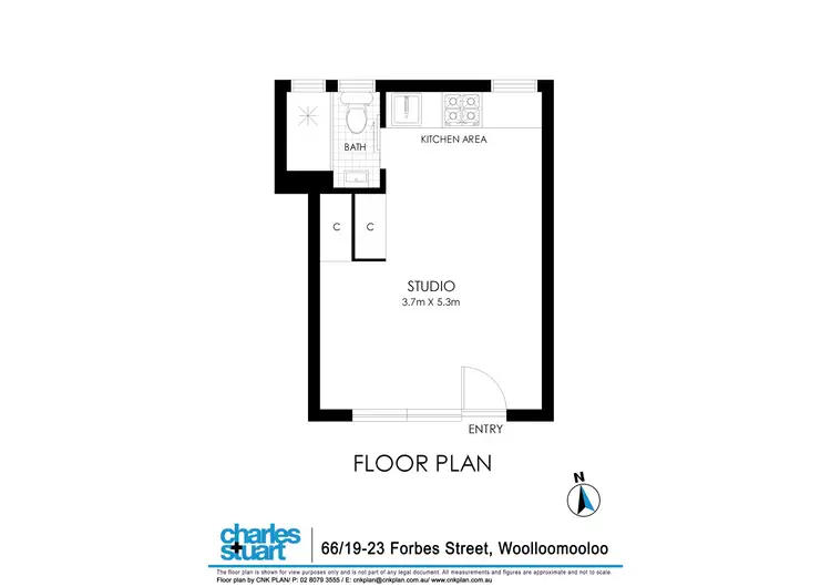 Floorplan of Homely studio listing, 66/19-23 Forbes Street, Woolloomooloo NSW 2011