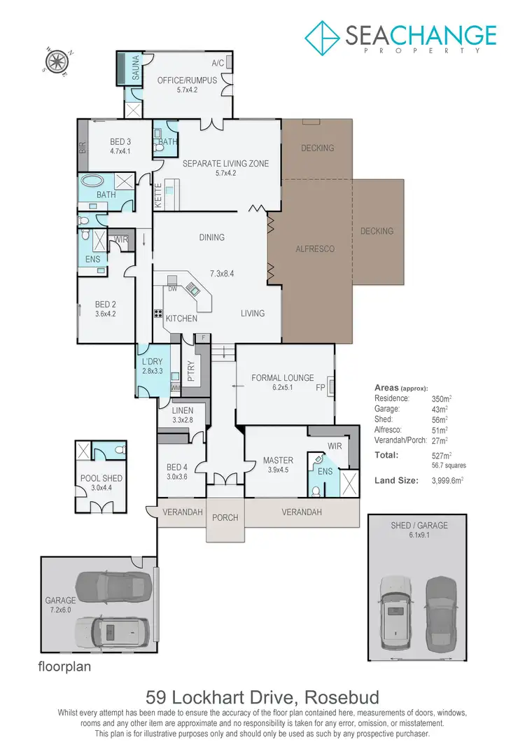 Floorplan of Homely house listing, 59 Lockhart Drive, Rosebud VIC 3939