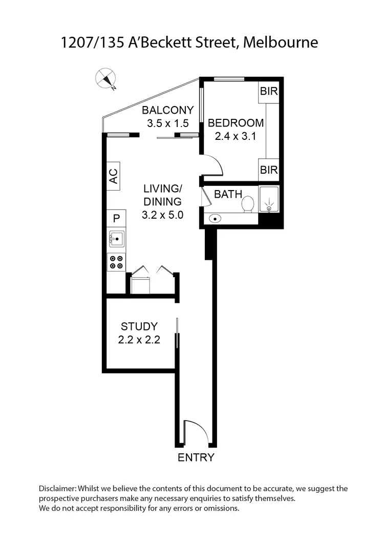 Floorplan of Homely apartment listing, 1207/135 A'Beckett Street, Melbourne VIC 3000