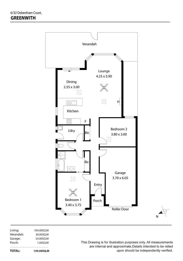 Floorplan of Homely unit listing, 6/32 Debenham Court, Greenwith SA 5125