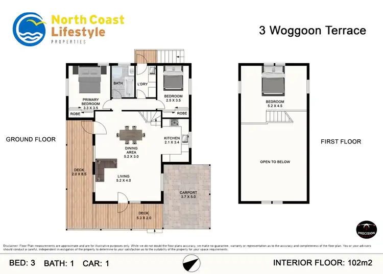 Floorplan of Homely house listing, 3 Woggoon Terrace, Ocean Shores NSW 2483