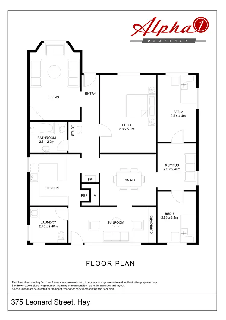 Floorplan of Homely house listing, 375 Leonard Street, Hay NSW 2711