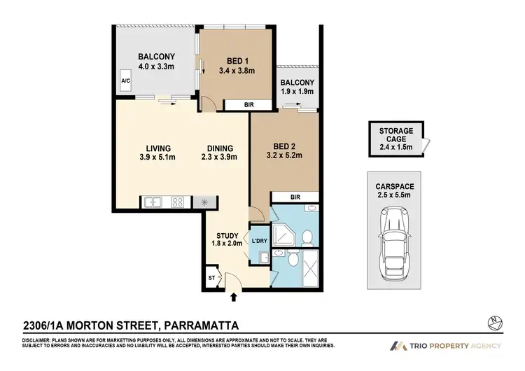 Floorplan of Homely apartment listing, 2306/1A Morton Street, Parramatta NSW 2150